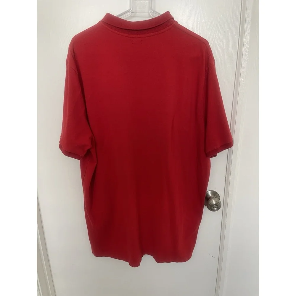 Polo Ralph Lauren Mens Size 2XLT tall Polo Shirt short Sleeve Red 100% Cotton